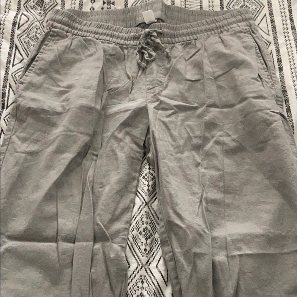 High-Waisted Wide-leg Linen Blend Pants